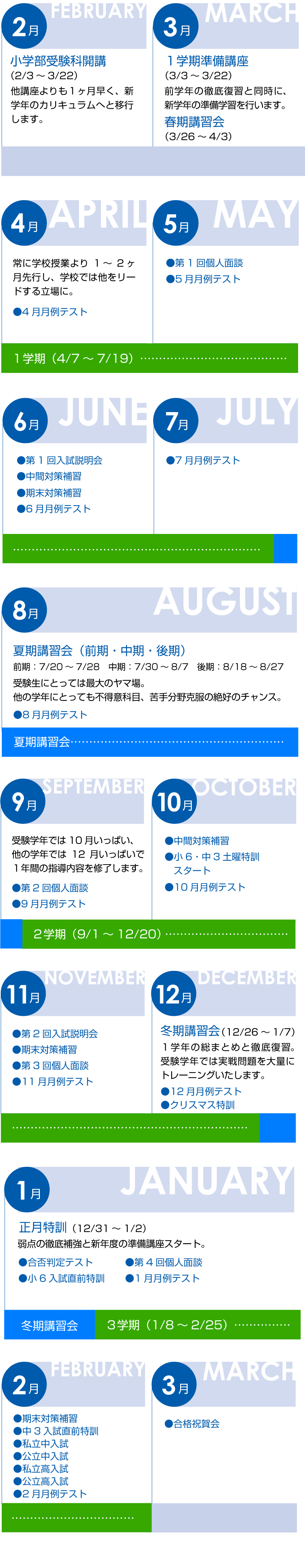 年間スケジュール 陵南セミナー 年間スケジュール 陵南セミナー